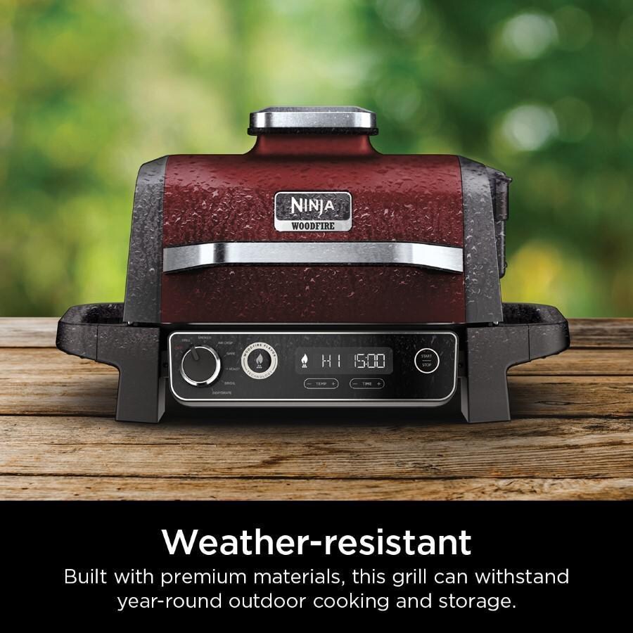 Ninja OG701RD + XSKSTAND Woodfire Grill - Red - W/ Collapsible Grill Stand - Weather Resistant - Lifestyle thumbnail