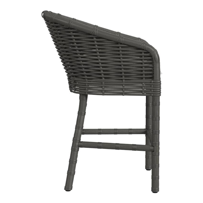 Cabo Resin Wicker Bar Stool in Kahlua/Soothe Pearl by Sunset West - Side - White Background thumbnail
