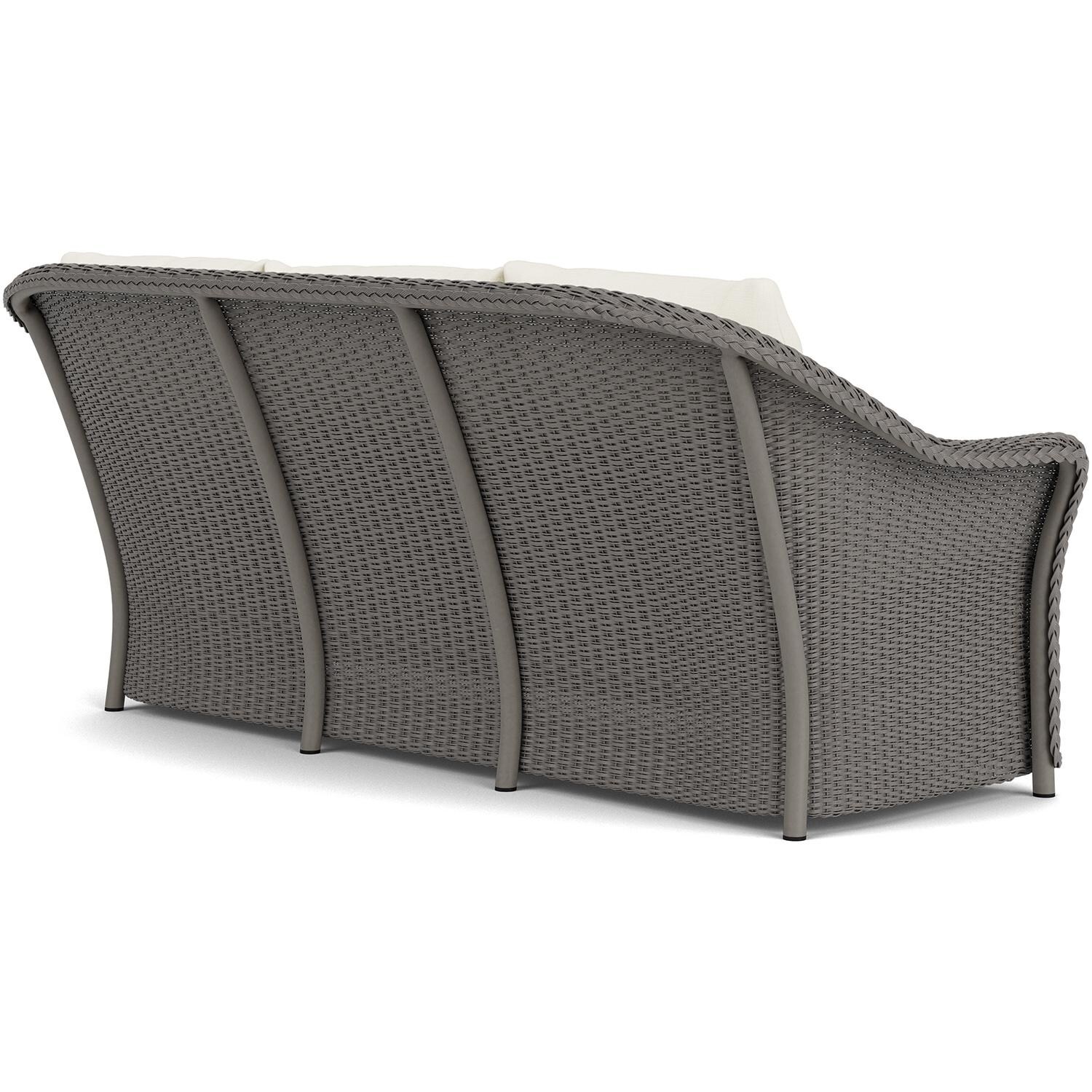 Lloyd Flanders Weekend Retreat Sofa in Pewter Finish W/ Sailcloth Salt Fabric - Back Right thumbnail