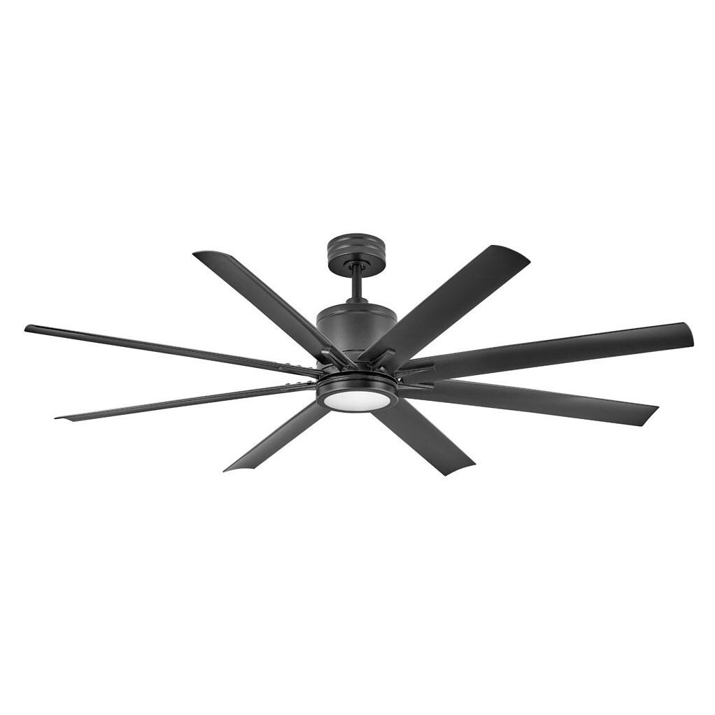 Hinkley Lighting Vantage 66 Inch Indoor / Outdoor Ceiling Fan W/ LED Lighting - Matte Black - 902466FMB-LWD