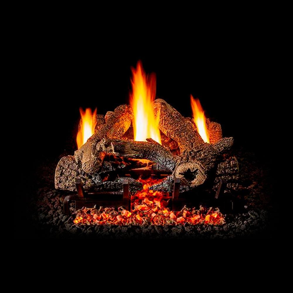 Golden Blount 24-Inch Seasoned Charred Bonfire Vent Free Log Set w/ Omega Burner thumbnail