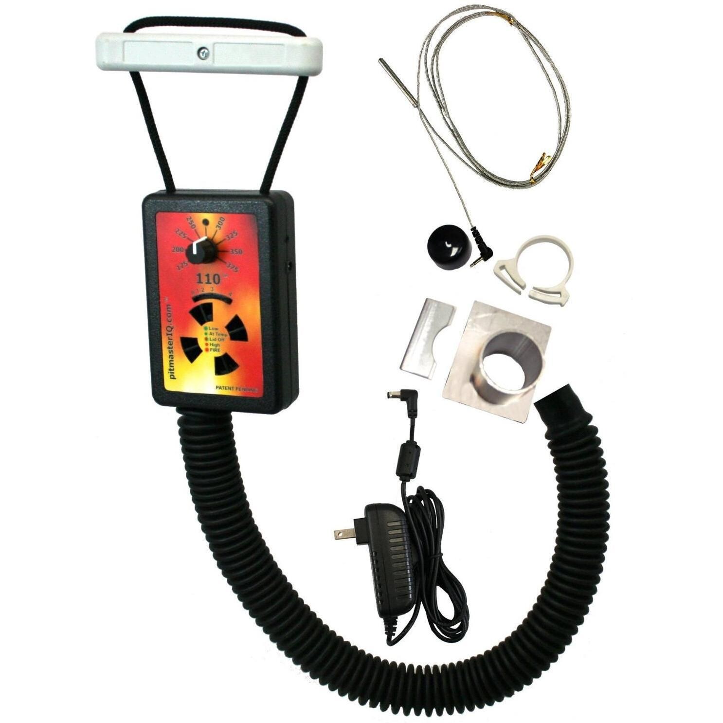 PitmasterIQ IQ110 BBQ Temperature Regulator Kit W/ Small Adjustable Kamado Pit Adapter