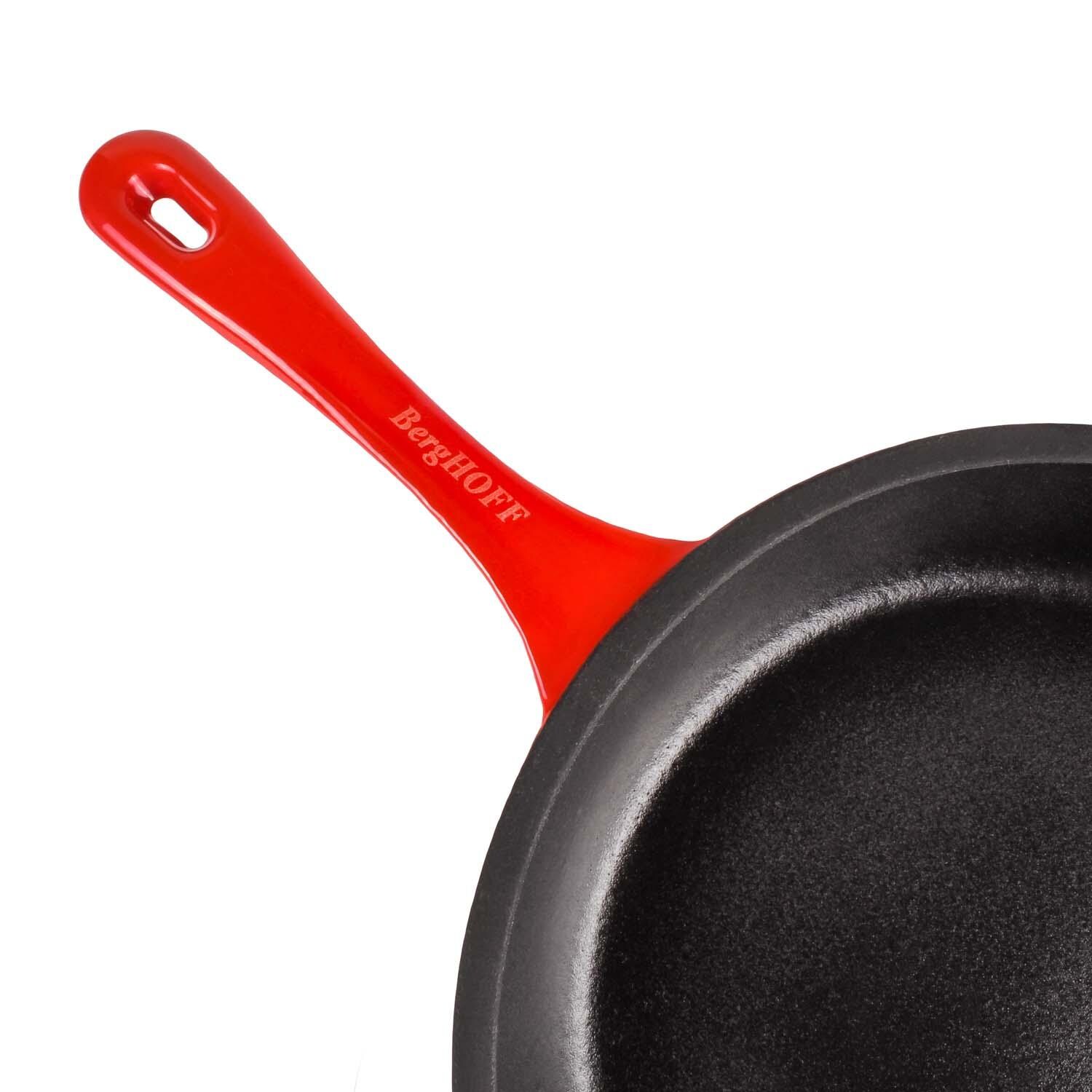 BergHOFF 10-in Neo Cast Iron Fry Pan - Red - Handle - Detail thumbnail