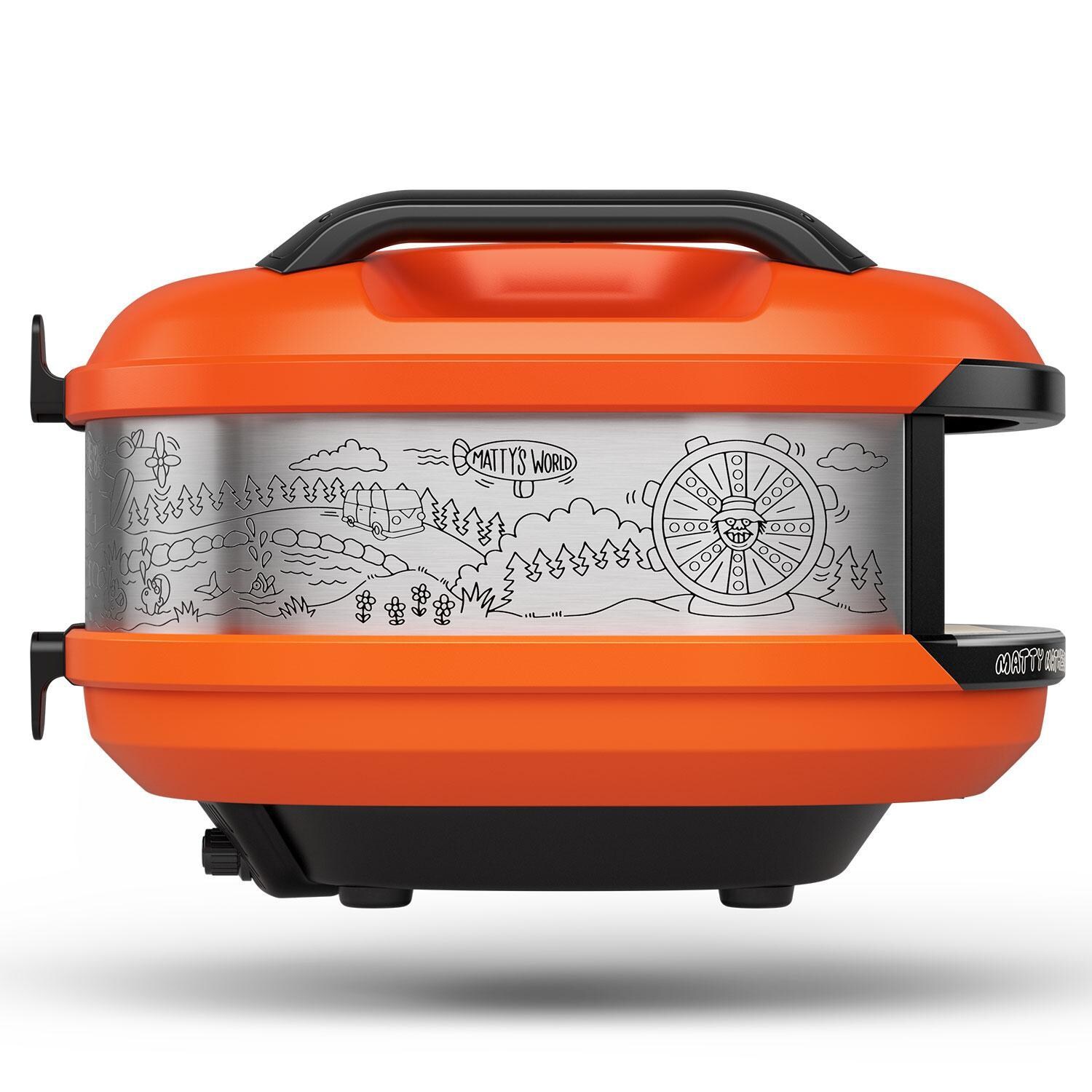 Matty Matheson x Gozney GTPOGUS1225 Limited-Edition Tread Portable Propane Pizza Oven - Orange - Left Side View - White Background thumbnail