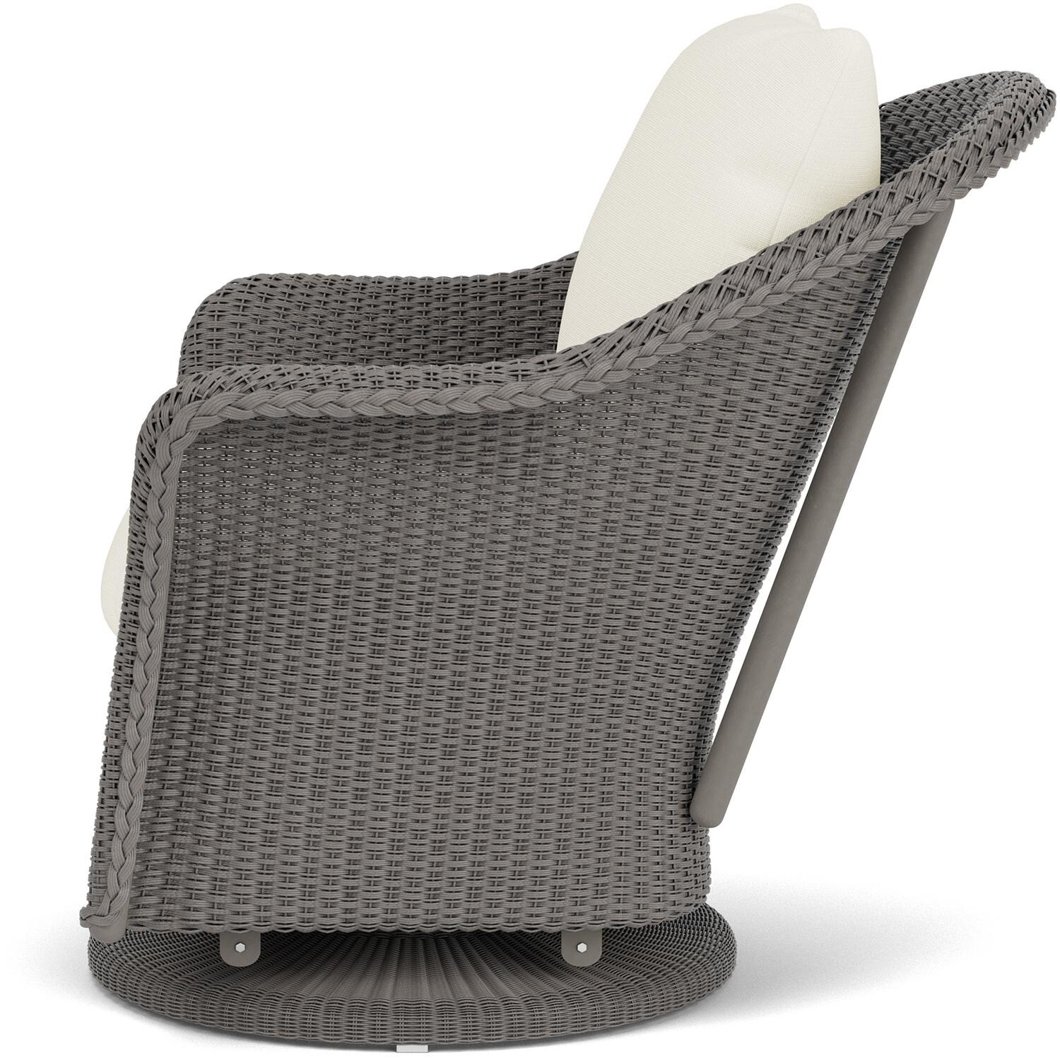 Lloyd Flanders Weekend Retreat Swivel Glider Lounge Chair in Pewter Finish W/ Sailcloth Salt Fabric - Side thumbnail