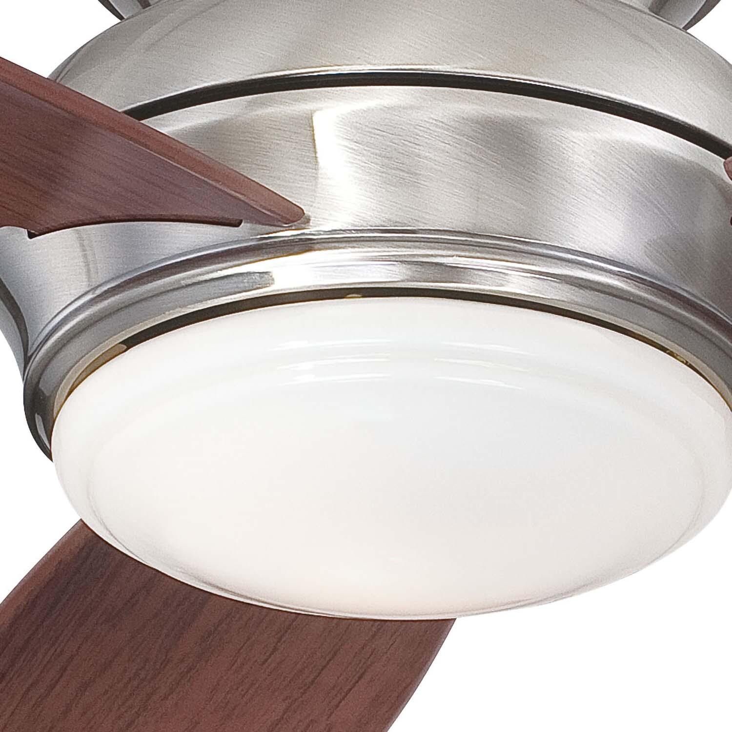 Minka-Aire F594L-PW Traditional Concept 52-Inch 3-Blade LED Ceiling Fan in Pewter Finish w/ Dark Maple Blades & Opal Glass - LED Light thumbnail