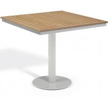 Travira 32 Inch Square Patio Bistro Table W/ Tekwood Natural Top By Oxford Garden