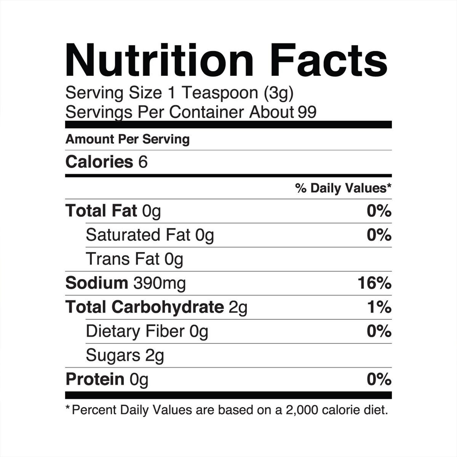 recteq RT-RSBDL BBQ Rub & Sauce Seasoning Bundle - Screamin' Pig - Nutrition Facts - Detail thumbnail