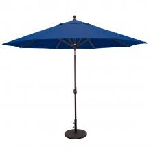 Galtech 11 Ft. Octagonal Aluminum Patio Market Umbrella W/ Crank Lift And Deluxe Auto Tilt - Antique Bronze Frame W/ Sunbrella Canvas Navy Canopy
