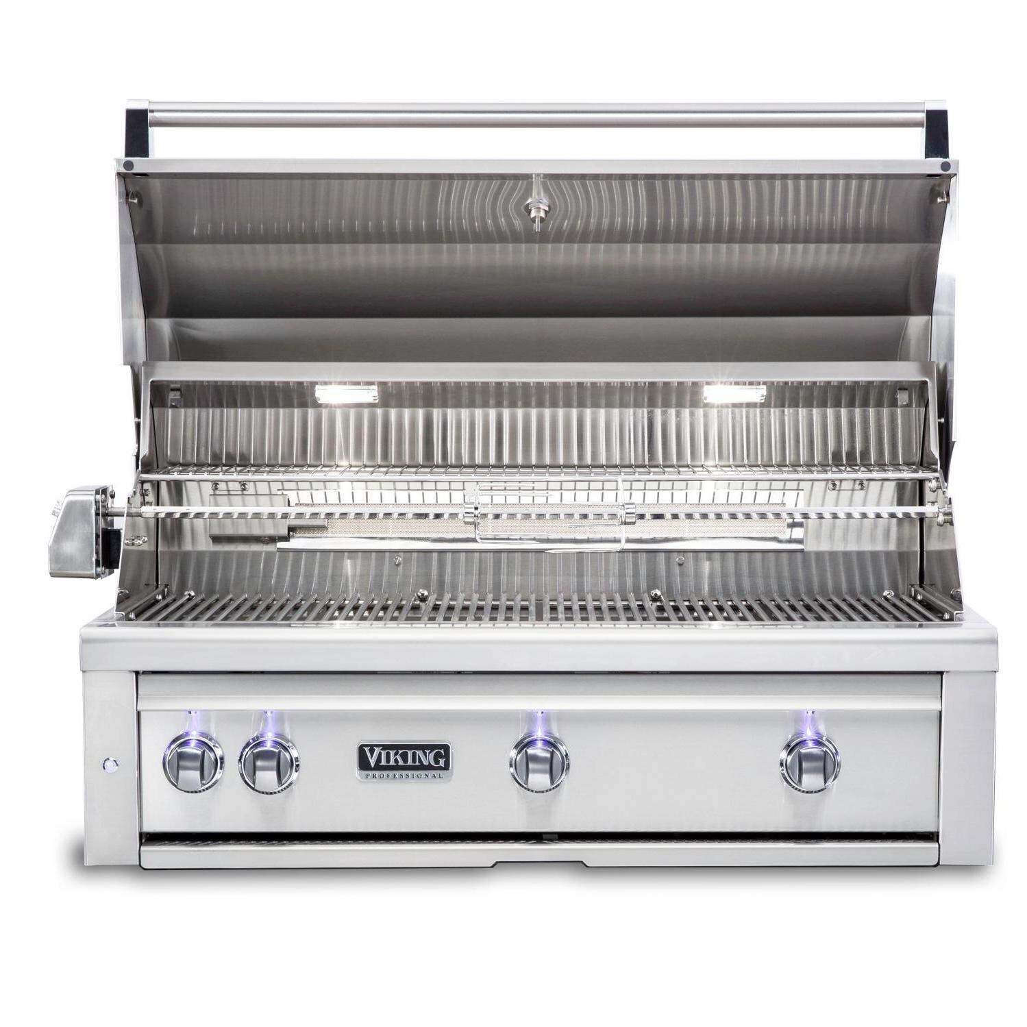 Viking Professional 36-Inch Built-In Natural Gas Grill With One ProSear Burner and Rotisserie - Open View thumbnail