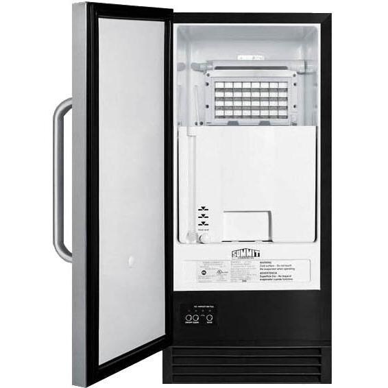 Summit 50 Lb. Indoor Built-In / Freestanding ADA Height Icemaker - Stainless Steel - Open thumbnail
