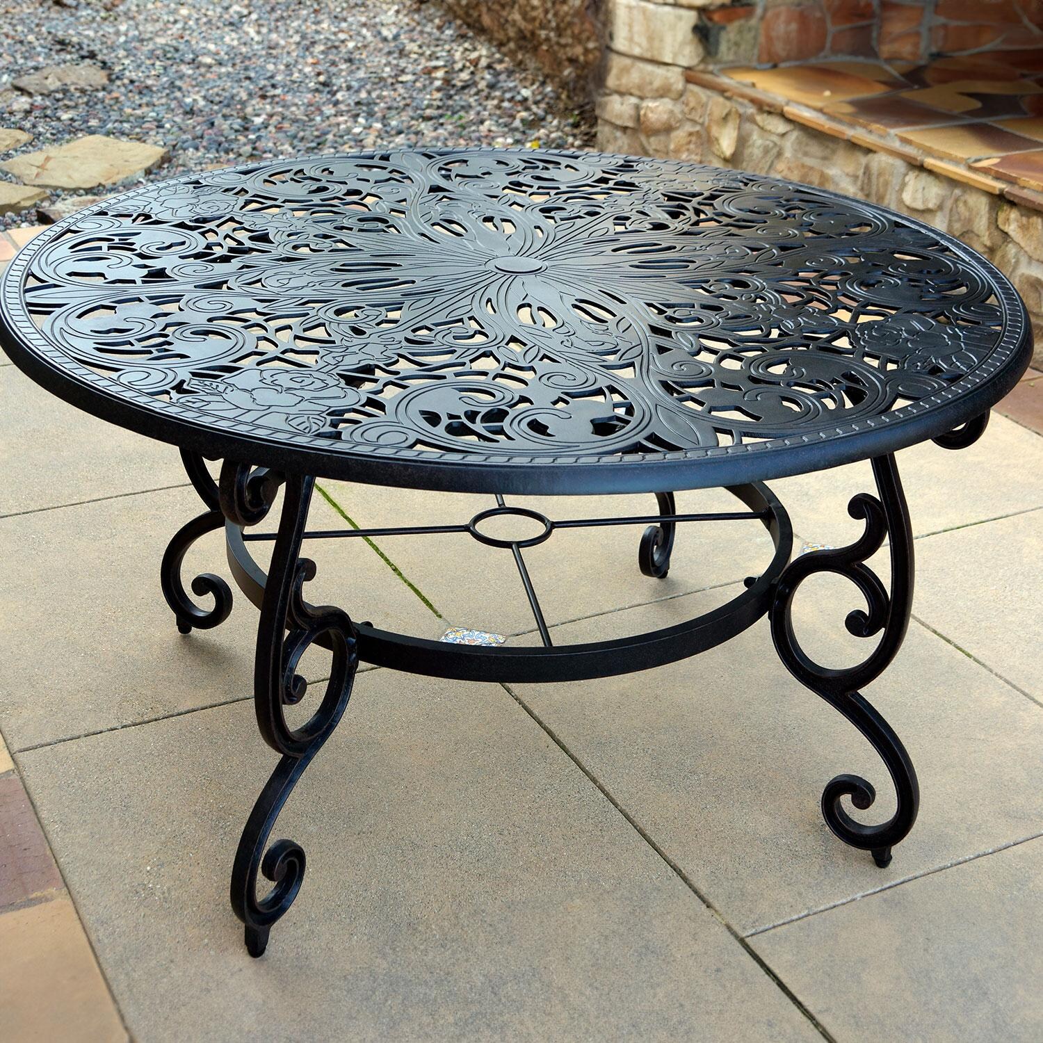Cast Aluminum 53-in Round Dining Table By Darlee