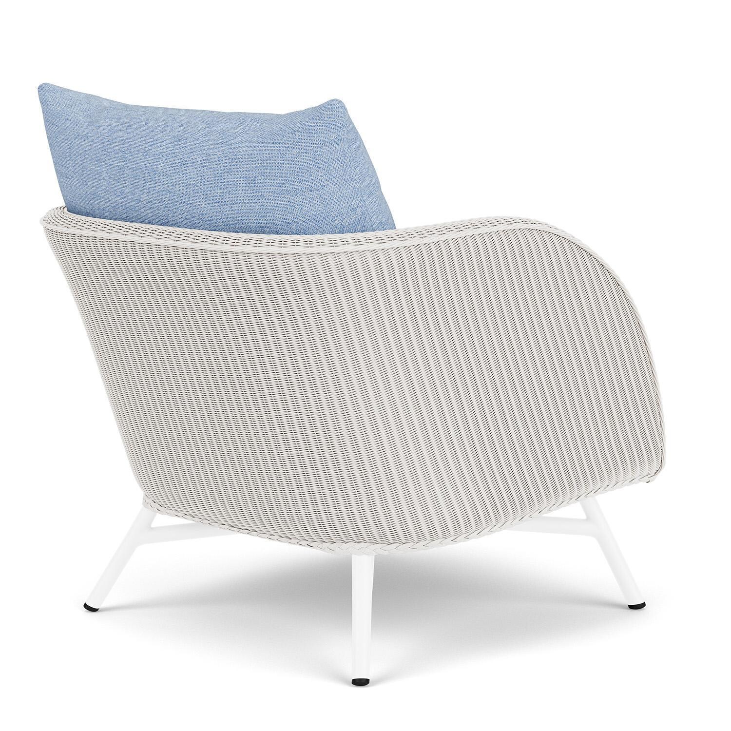 Lloyd Flanders Essence Lounge Chair W/Demo Skyway Fabric - White Finish - Back Right thumbnail