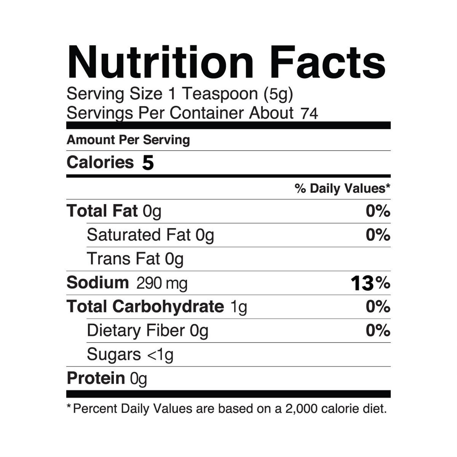 recteq RT-RSBDL BBQ Rub & Sauce Seasoning Bundle - Four Letter Rub - Nutrition Facts - Detail thumbnail