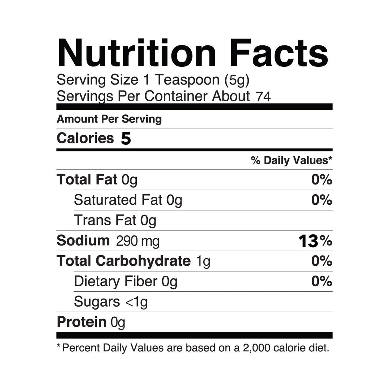 recteq RT-RSBDL BBQ Rub & Sauce Seasoning Bundle - Four Letter Rub - Nutrition Facts - Detail thumbnail