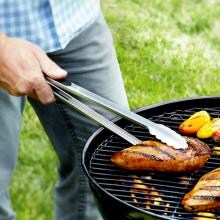 Stella 17-Inch Stainless Steel Locking BBQ Tongs With Soft-Grip Handles image