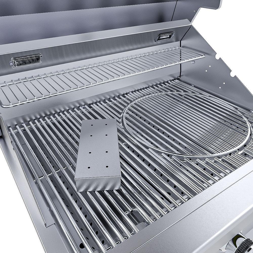 Sunstone Ruby3B-LP Ruby 30-in 3-Burner Built-In Propane Gas Grill - Interior Close-Up - White Background thumbnail