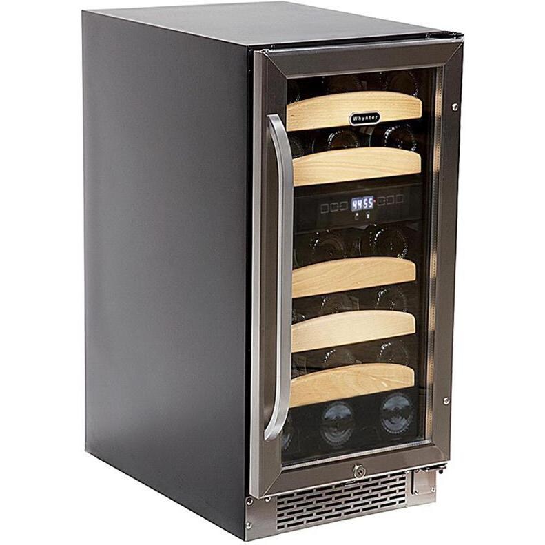 Whynter 28 Bottle Dual Temperature Zone Built In Wine Refrigerator: Angled View thumbnail