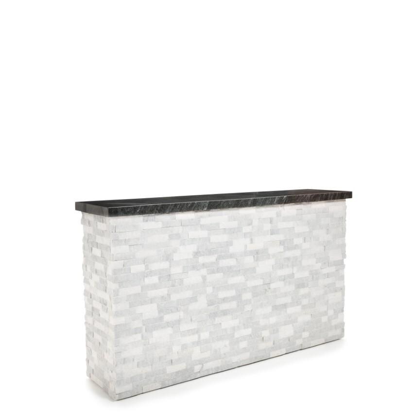 BBQGuys Signature 72 Inch 360 Degree Swivel Outdoor TV Lift Cabinet | Alaska Gray w/ Black Aluminum - Down Angled Right - White Background thumbnail