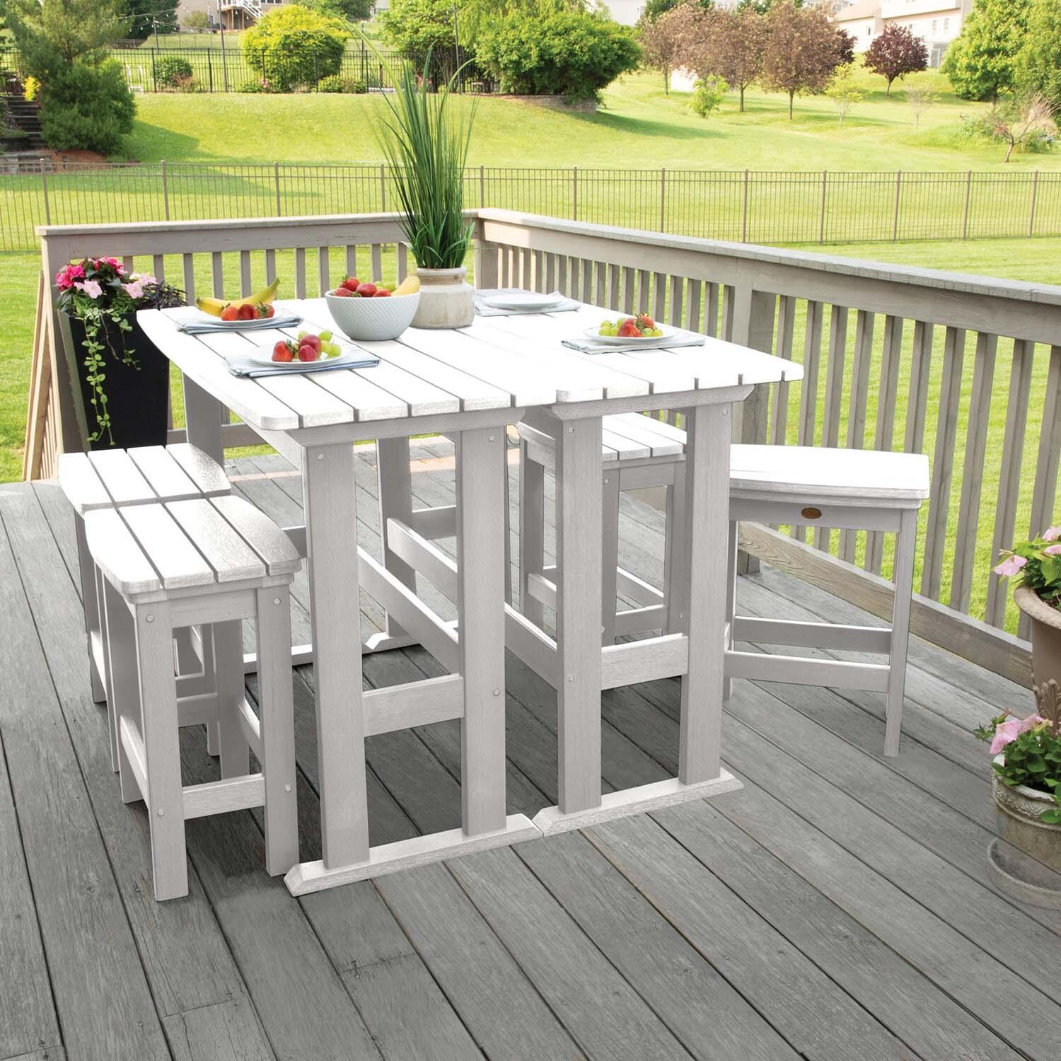 Hart Lane 6 Pc Recycled Plastic Counter Height Dining Set in White By Lakeview - Lifestyle thumbnail