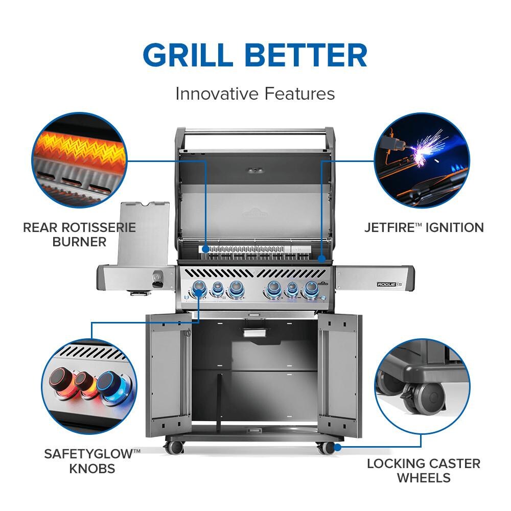 Napoleon RPS525RSIBNSS-2 Rogue PRO-S 525 Natural Gas Grill w/ Infrared Side & Rear Burner - Stainless Steel - Features - Detail thumbnail