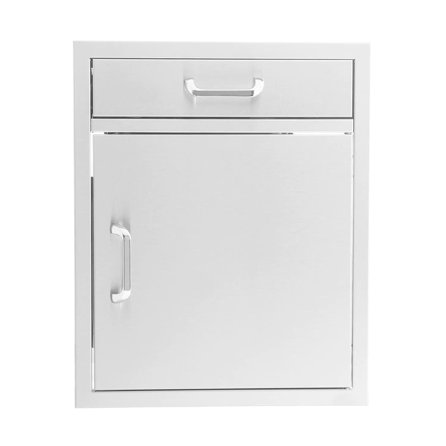 BBQGuys Signature 21-in Contempo/Traditional Stainless Steel Single Access Door & Drawer Combo - White Background