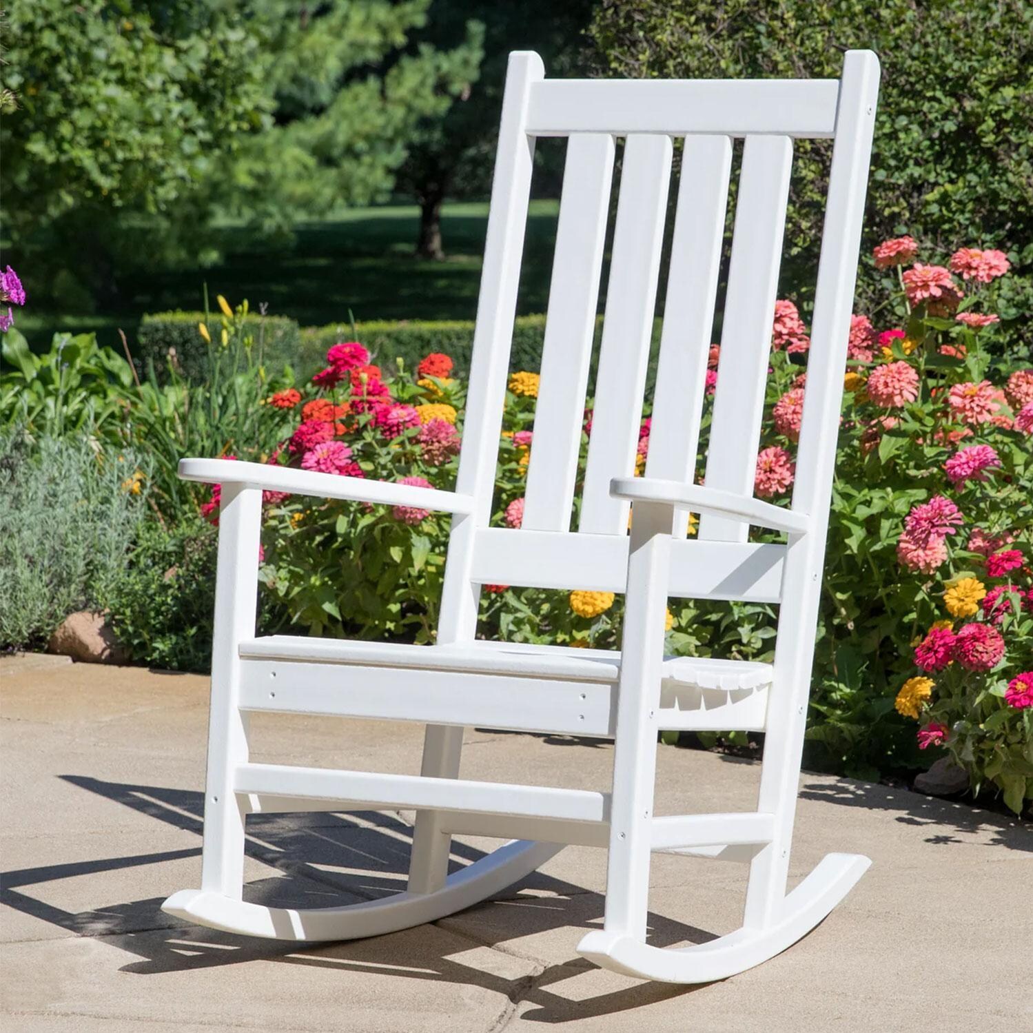 POLYWOOD R140WH Vineyard Porch Rocking Chair in White thumbnail