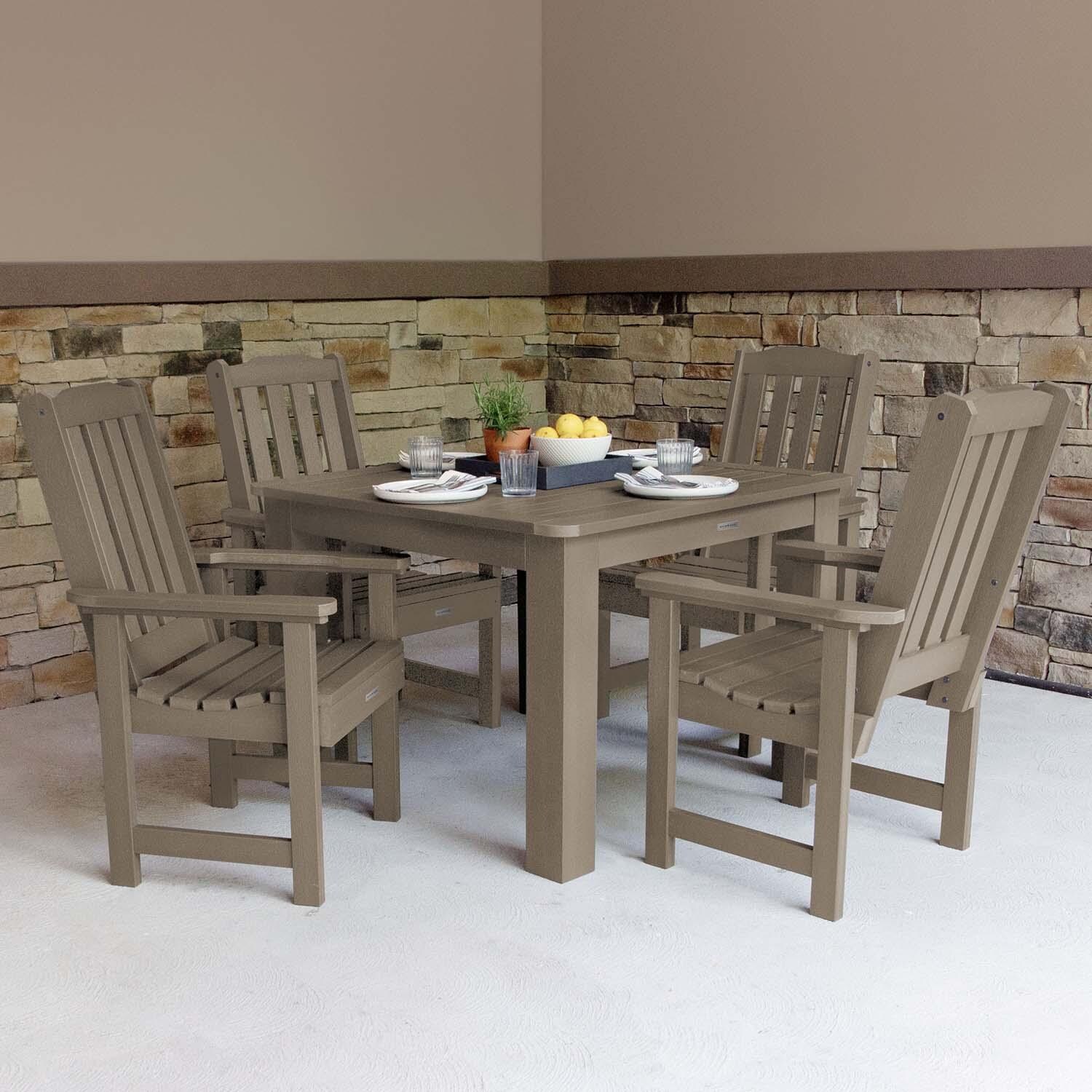 Hart Lane 5 Pc Square Dining Set in Woodland Brown By Lakeview Outdoor Designs - Lifestyle thumbnail