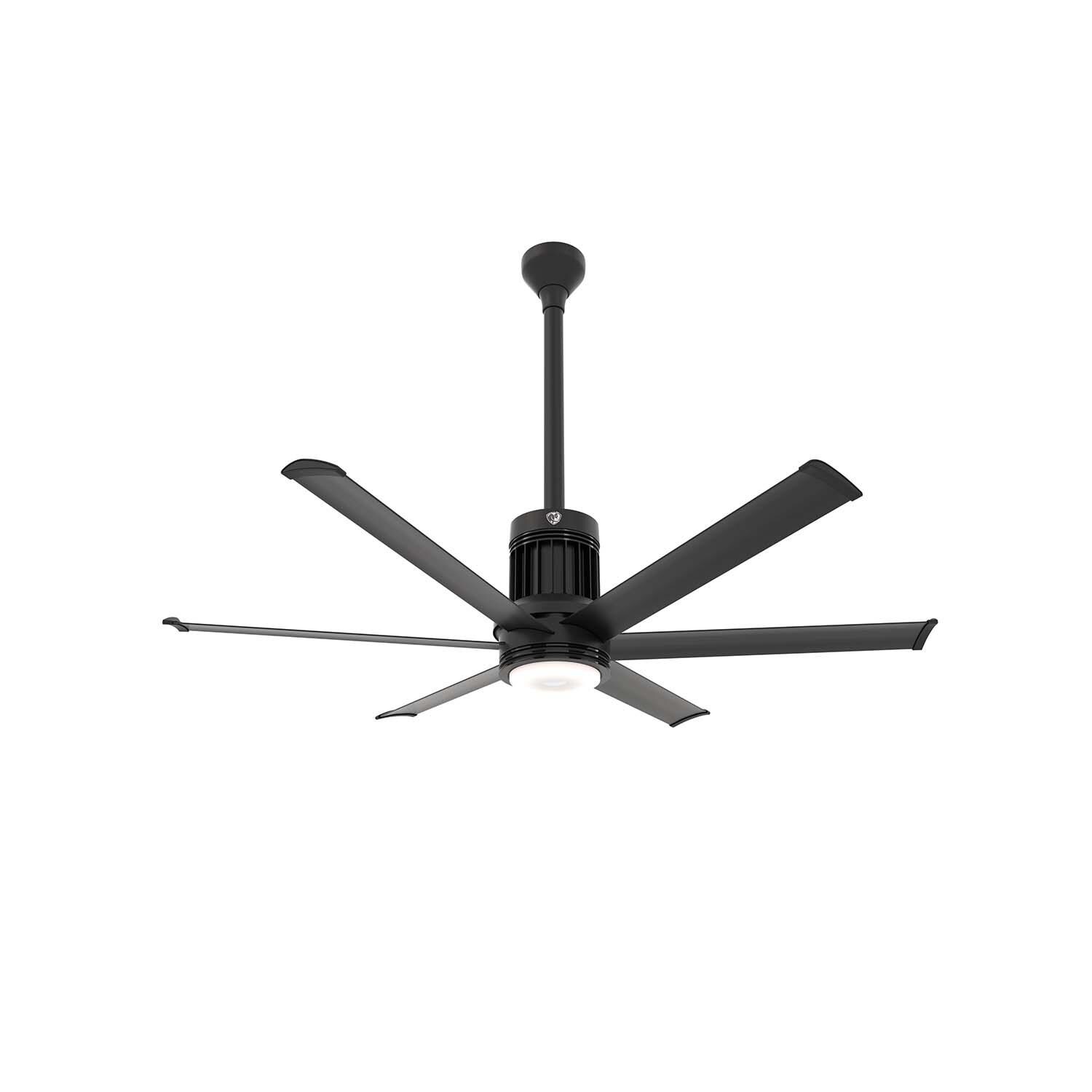 Big Ass Fans MK-I61-051906A728I24S2 60-Inch i6 Ceiling Fan Universal Mount W/24-Inch Ext Tube & LED Black - With Light On (Sold Separately) thumbnail