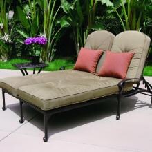Darlee Elisabeth 2 Piece Cast Aluminum Patio Double Chaise Lounge Set image