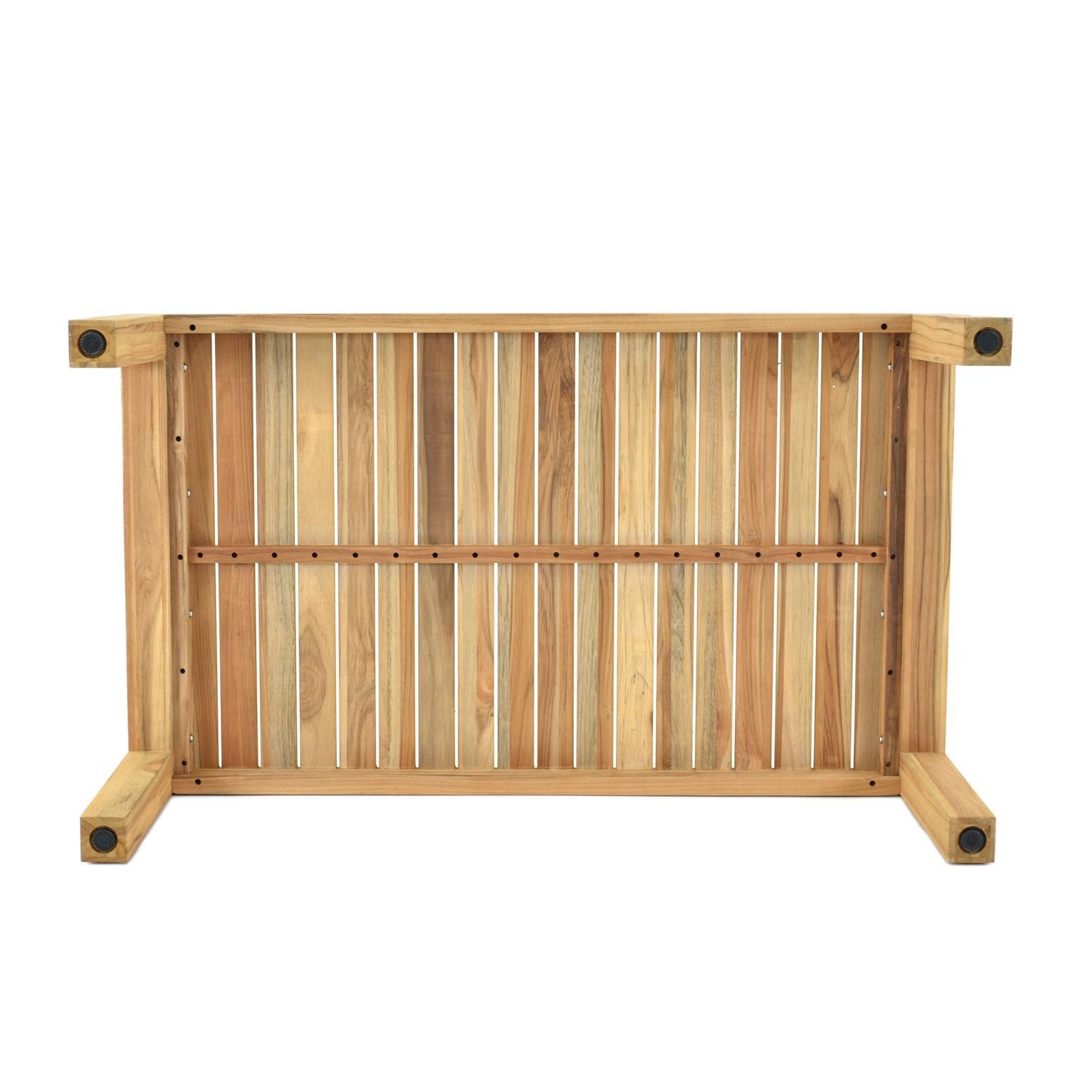 Willow Bay 53 Inch Teak Coffee Table by Lakeview Outdoor Designs - Bottom View - White Background thumbnail