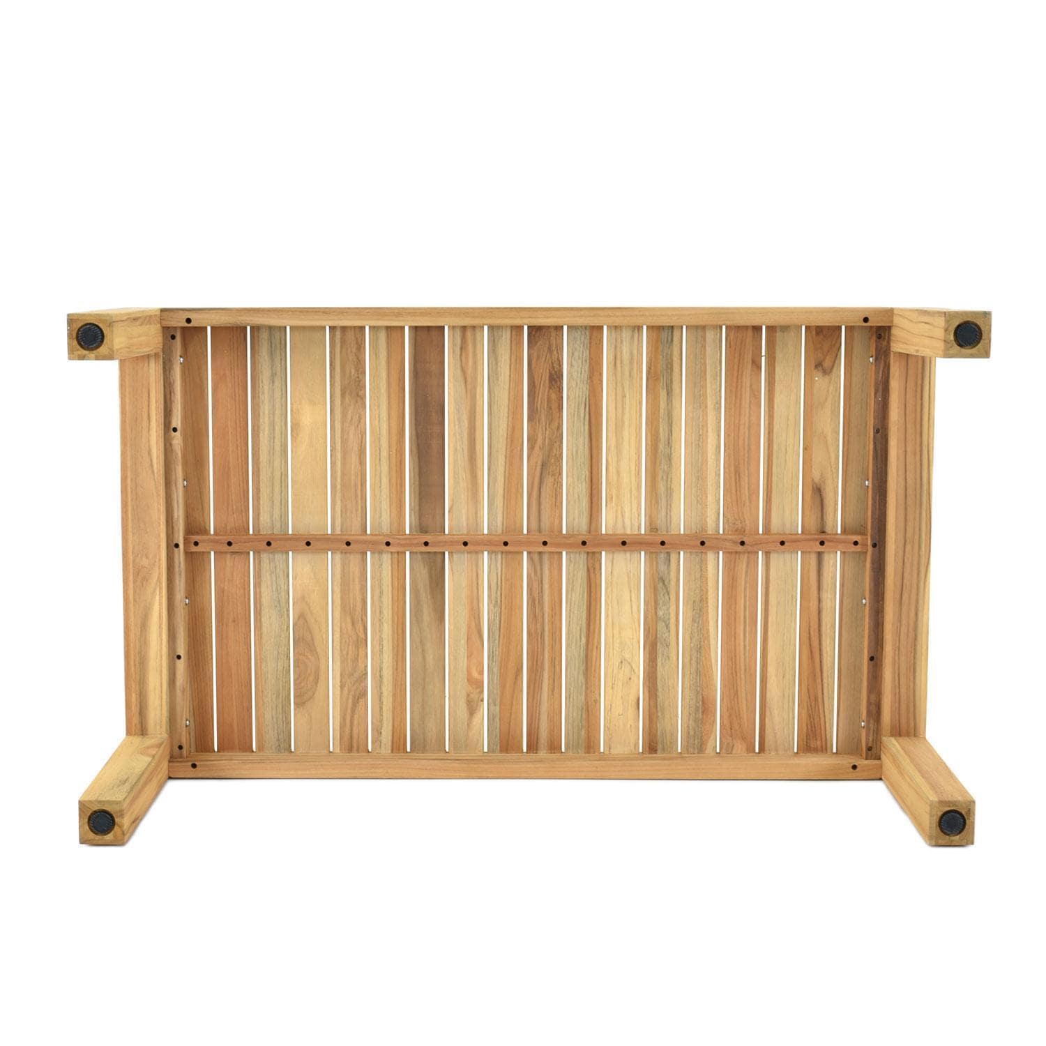 Willow Bay 53 Inch Teak Coffee Table by Lakeview Outdoor Designs - Bottom View - White Background thumbnail