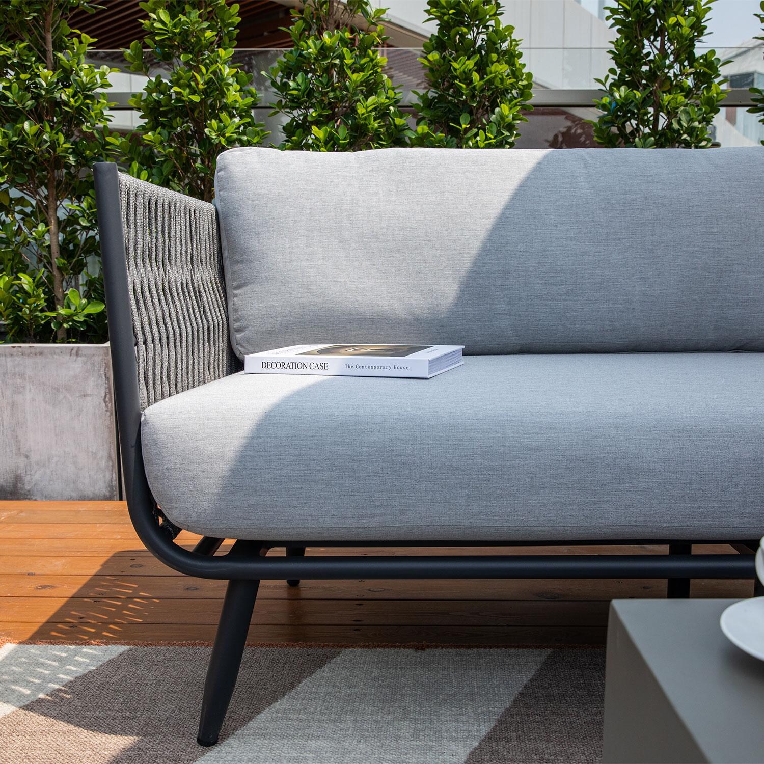 Elementi OS-2504T Milano Outdoor Aluminum Sofa w/ Sunbrella Cushions - Cushion Thickness - Detail thumbnail