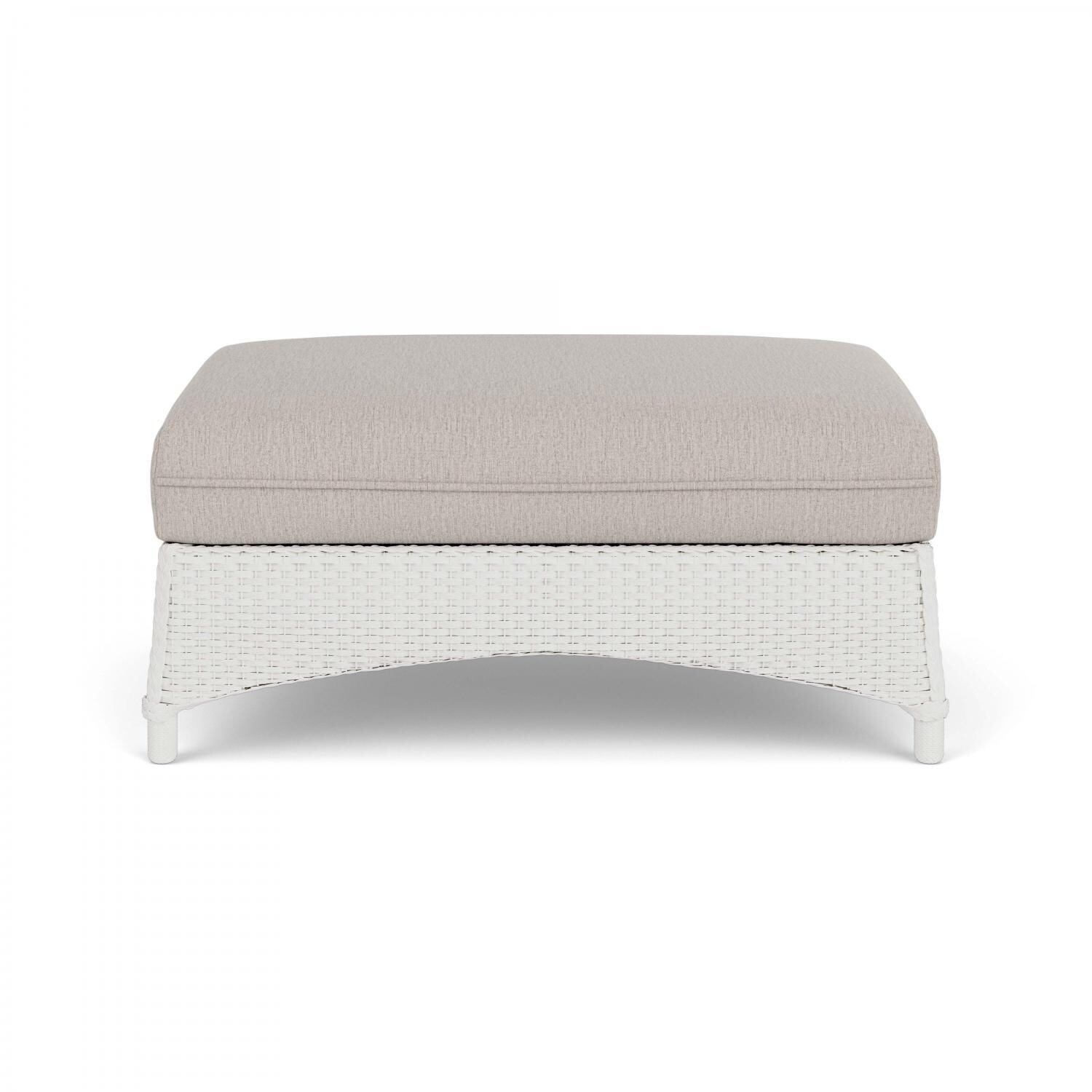 Lloyd Flanders Mandalay Large Ottoman in Matte White Finish with Remy Cloud fabric - Back thumbnail