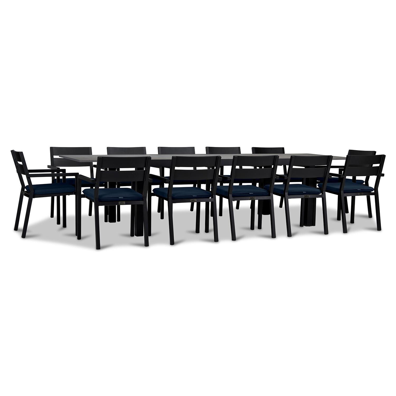 Calm Bay 13 Pc Extendable Dining Set in Black/Spectrum Indigo by Lakeview - White Background 2 thumbnail