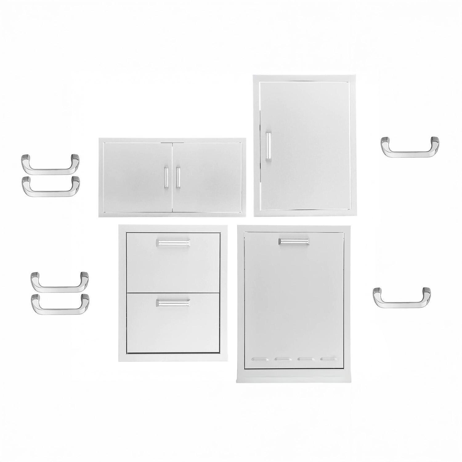 BBQGuys Signature 4 Pc 40-in Contempo/Traditional Double Access Door Outdoor Kitchen Storage Package - Contempo - White Background thumbnail