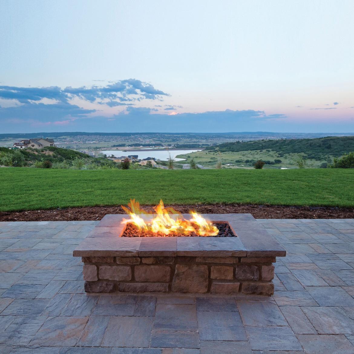 Warming Trends FS5454 Square 54 Inch Natural Gas Ready To Finish Fire Pit Kit - Ready-to-Finish Rectangle Shape Shown thumbnail