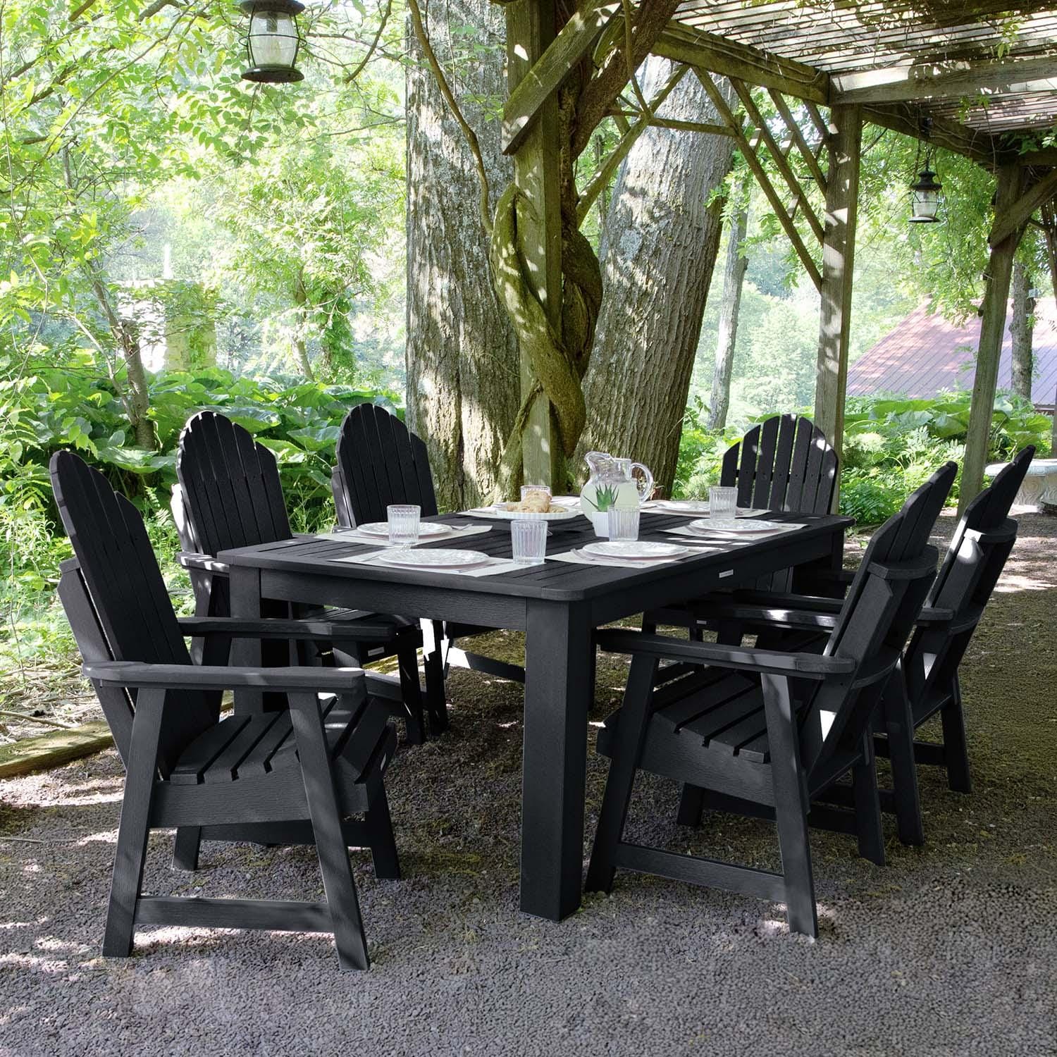 Lakeview Outdoor Designs Dream Bay 7 Pc Recycled Plastic Rectangular Dining Set in Black by - LV-ST7HM1CO4AA-BKE