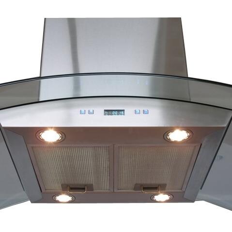 Cavaliere 30-Inch 900 CFM Island Mounted Range Hood With Glass Canopy - Dishwasher Safe Filters thumbnail