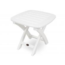 Nautical White Recycled Plastic Wood 21 X 18 Inch Patio End Table By POLYWOOD