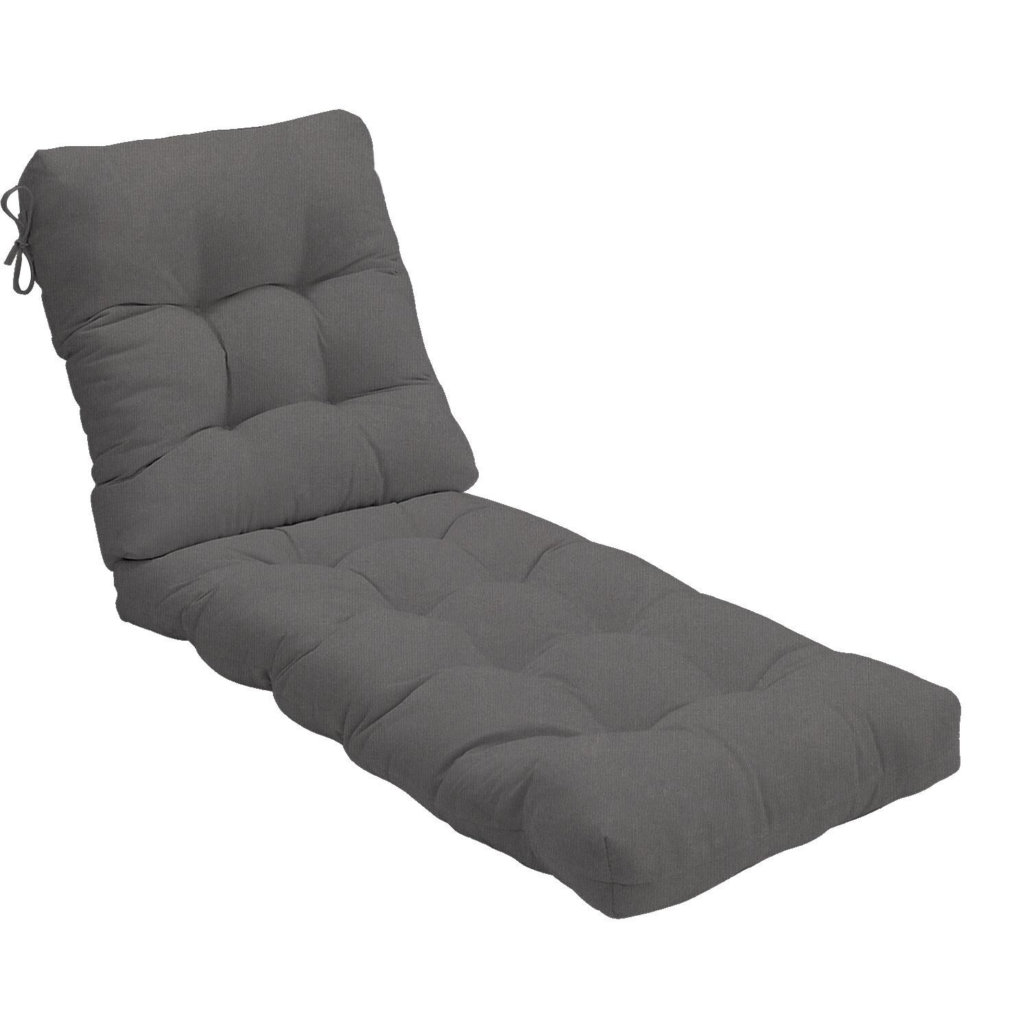 Sunbrella Canvas Charcoal Extra Long Outdoor Replacement Chaise Lounge Cushion By UltimatePatio.com thumbnail