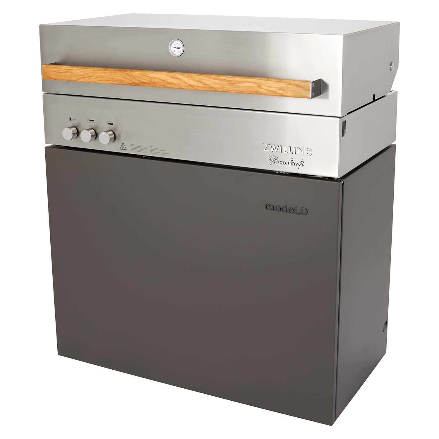 Flammkraft 1030973 Model D Natural Gas Grill - Deep Umbra - Closed - White Background thumbnail