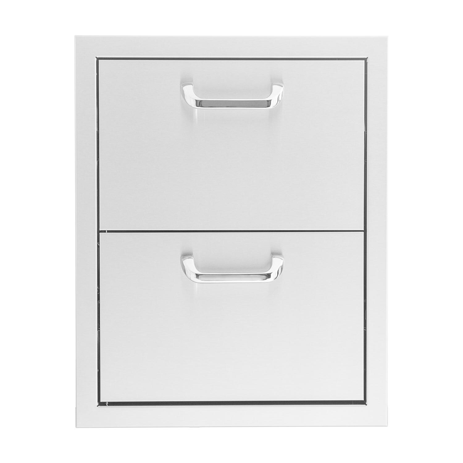 BBQGuys Signature Series 16-Inch Stainless Steel Double Access Drawer - BBQ-260-DRW2 image