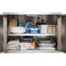 BBQGuys Kingston Series 30-Inch Stainless Steel Enclosed Cabinet Storage With Shelf image
