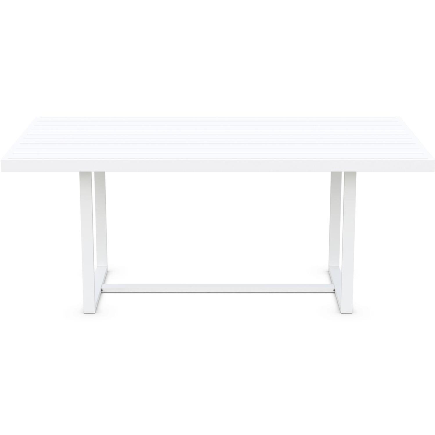 Azzurro Living Pavia 71 Inch White Aluminum Dining Table - Front - White Background thumbnail