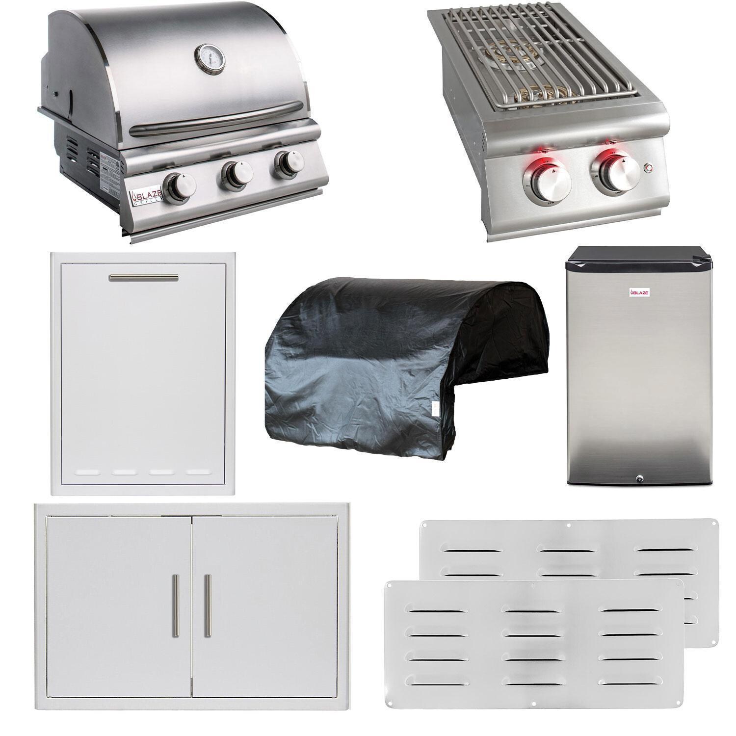 Blaze BLZ-3LBM-NG-8PC-SC Prelude LBM 8-Piece 25-Inch Natural Gas Outdoor Kitchen Package - White Background thumbnail