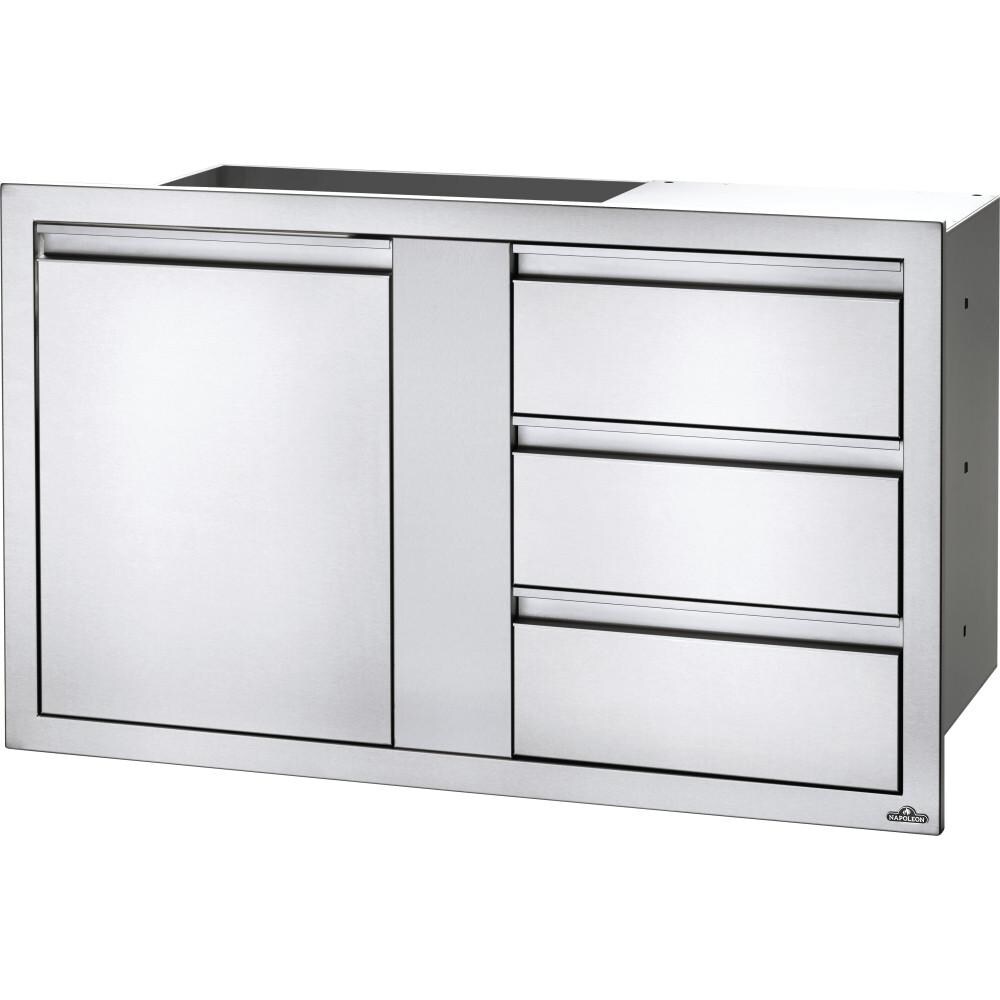 Napoleon 42 Inch Single Door & Triple Drawer - BI-4224-1D3DR