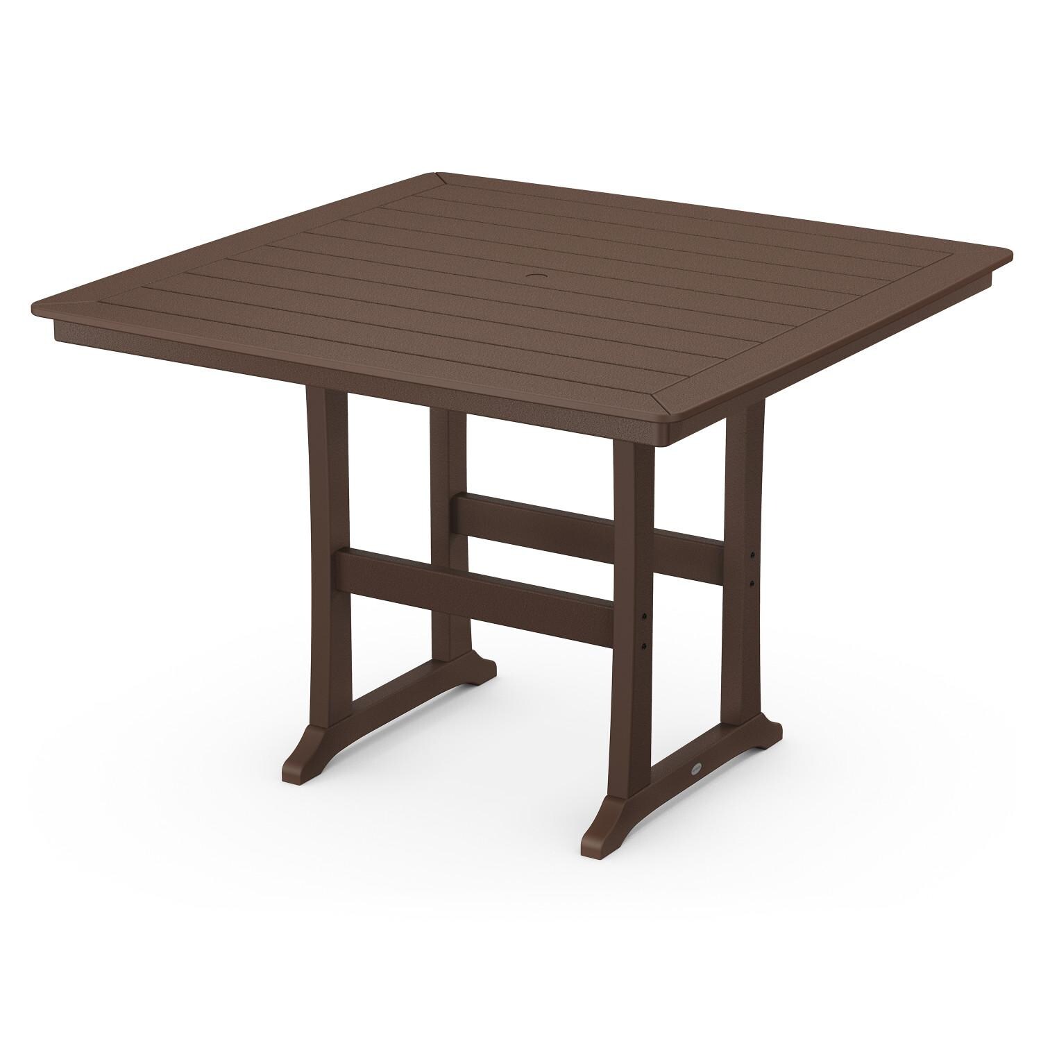 POLYWOOD Nautical Trestle 59-Inch Bar Table - Mahogany