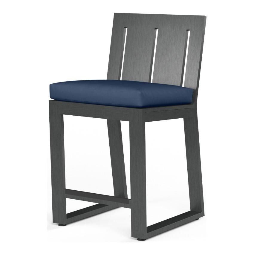 Redondo Aluminum Bar Stool w/ No Welt in Slate/Spectrum Indigo by Sunset West - White Background thumbnail