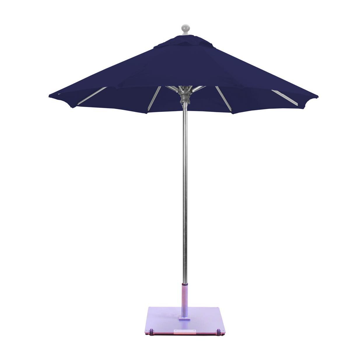 - Galtech 7.5 Ft. Octagonal Aluminum Patio Market Umbrella W/ Push Life - Silver Frame W/ Canvas Navy Sunbrella thumbnail